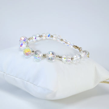 Swarovski AB Crystal Droplet Bracelet, Diamond Bracelet, Bridal Jewelry, Bridesmaid Gift, Statement Bracelet.